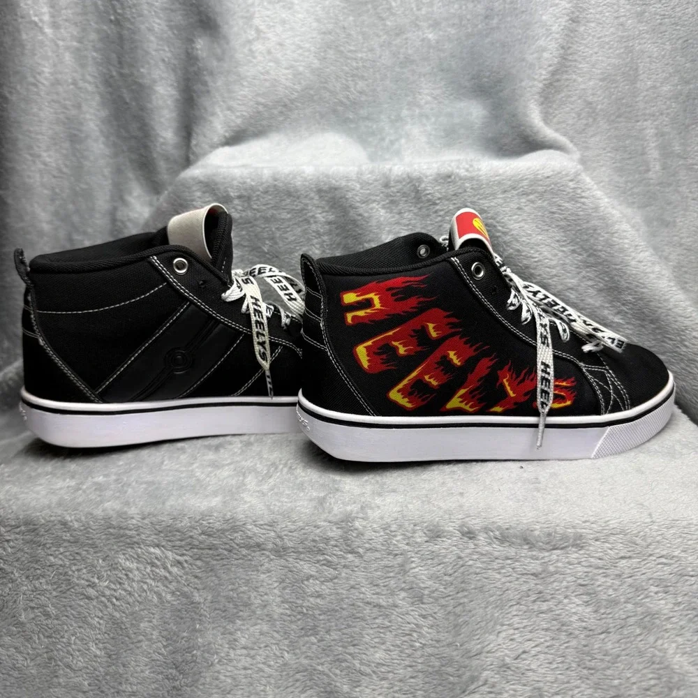 Heelys Racer 20 Mid Black Flame Skate Shoes HE100903 Youth Size 4Y